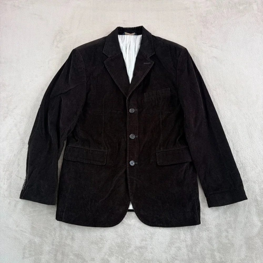 Banana Republic Corduroy Sport Coat Blazer Men 40S Short Brown 3 Buttons Pockets